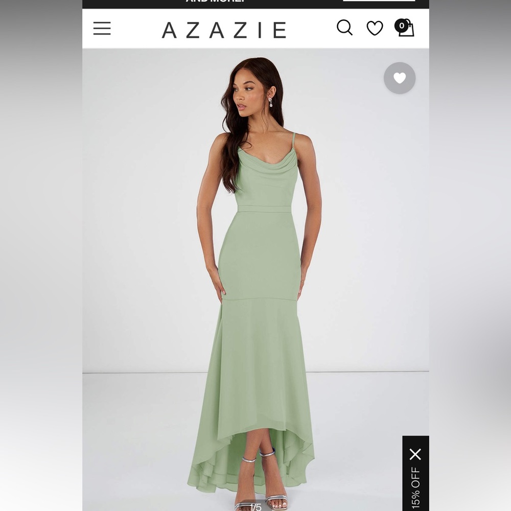 Azazie bridesmaid dress dusty sage custom size (2-4) in SUMMER